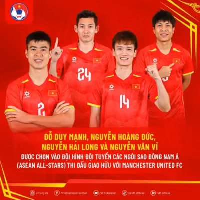 VFF xác nhận: HLV Kim Sang Sik triệu tập 4 tuyển thủ Việt Nam cho trận đấu với MU