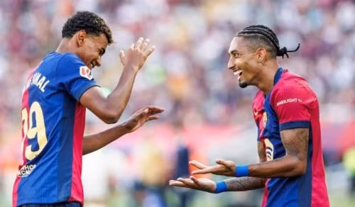 Đội hình La Liga hay nhất mùa giải 2024/25: Cặp cánh Yamal - Raphinha