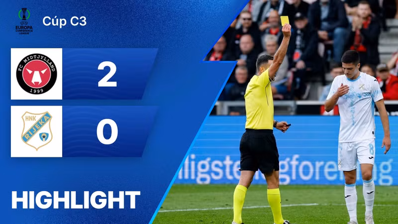 Xem lại | Midtjylland 2 - 0 Rijeka | Cúp C3 2026/2027 | 21/08/2026